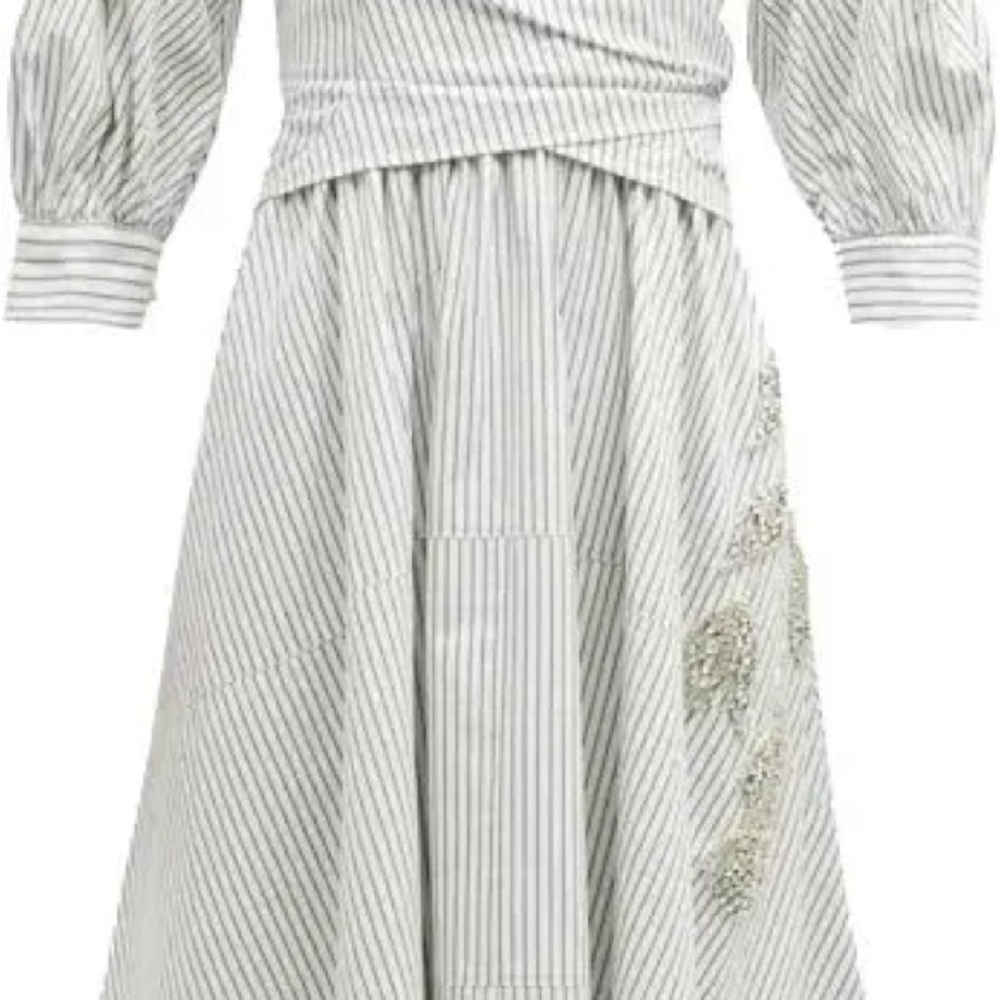 Striped Dress with Embellishments